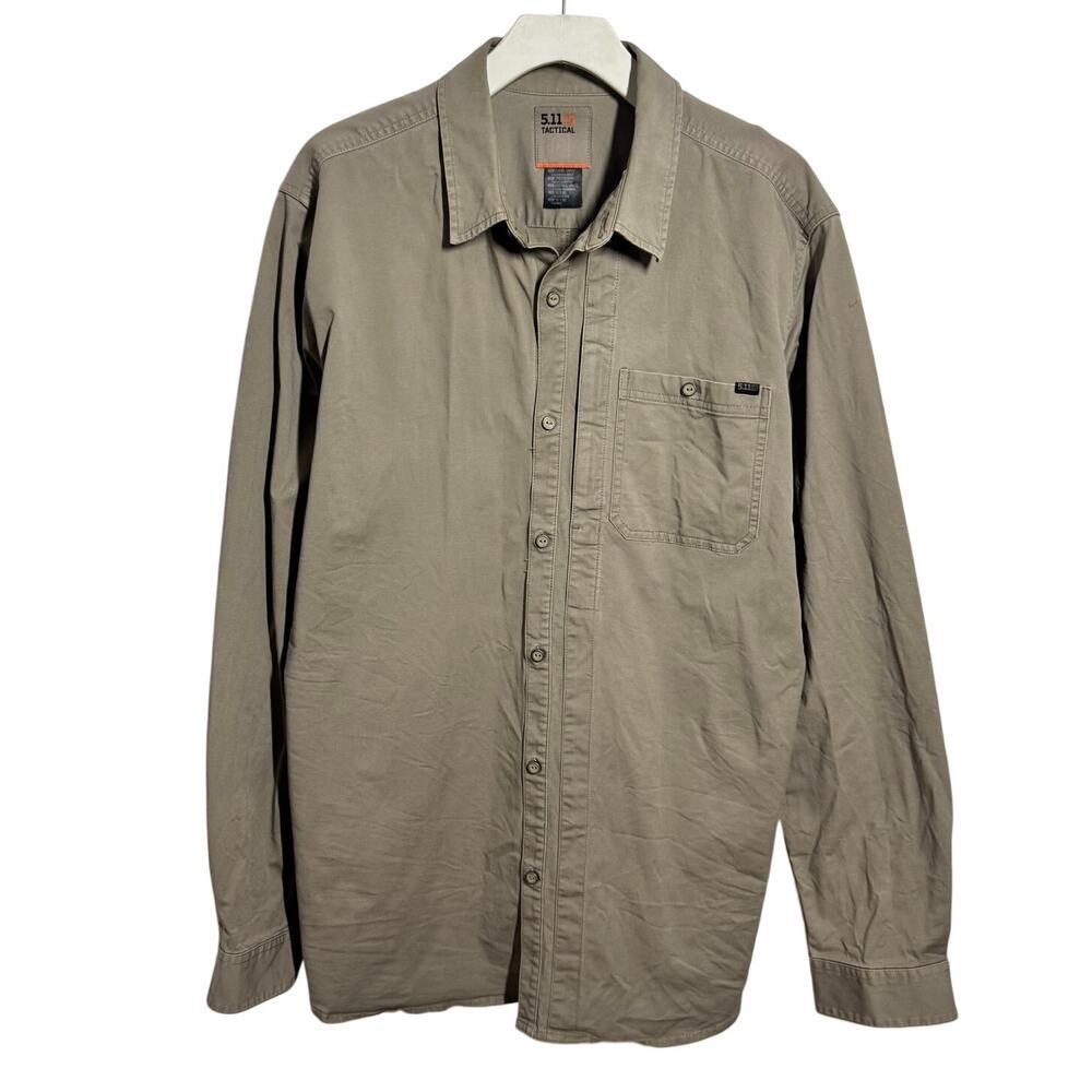 511 Tactical Mens Shirt XL Tan Snap Button Long‎ Sleeve Rapid Draw Conceal Carry